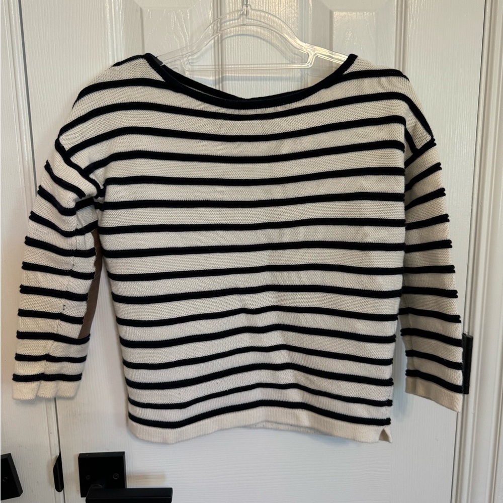 Brochu Walker Striped Navy and White Sweater